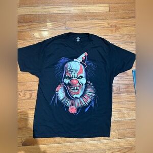 Celebrate Halloween evil grinning clown men’s t shirt black size medium 38-40
